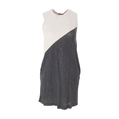 Beige Color Block Mini Dress