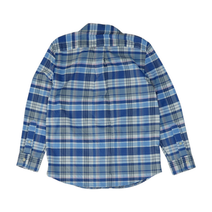 Blue Plaid Long Sleeve Button Down