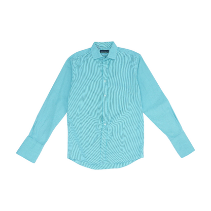 Green Striped Long Sleeve Button Down