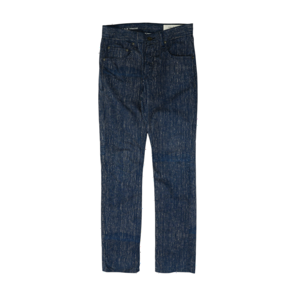 Blue Striped Straight Pants