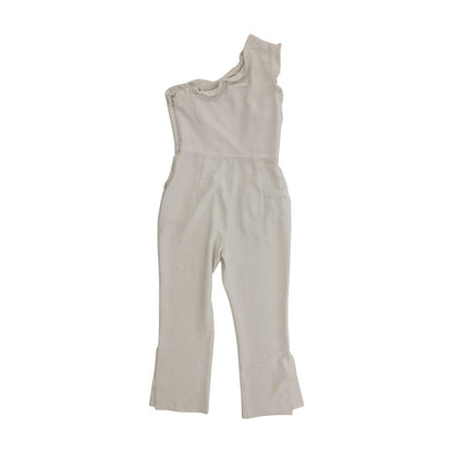 White Solid Jumpsuit