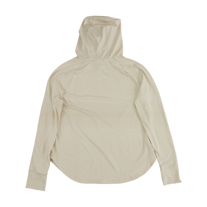 Beige Solid Hoodie Pullover
