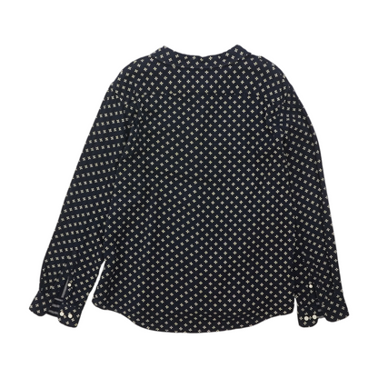 Navy Print Flannel Button Down