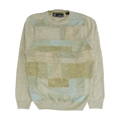 Beige Abstract Pullover Sweater