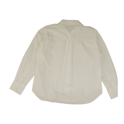 White Solid Long Sleeve Button Down