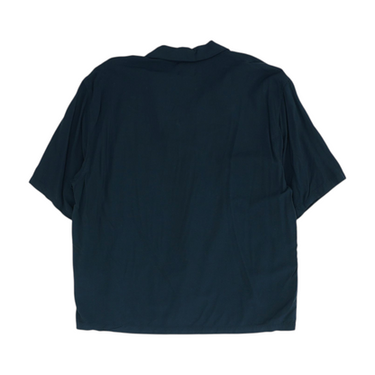 Black Solid Short Sleeve Button Down