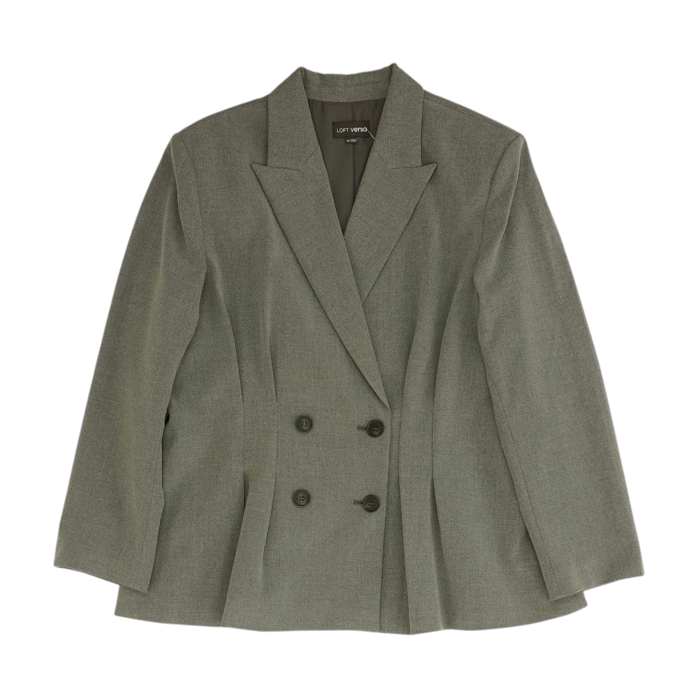 Ann Taylor Loft Gray Petite Solid Blazer – Image 1