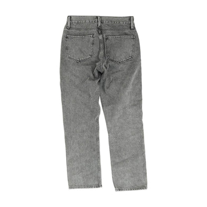 Gray High Rise Straight Leg Jeans