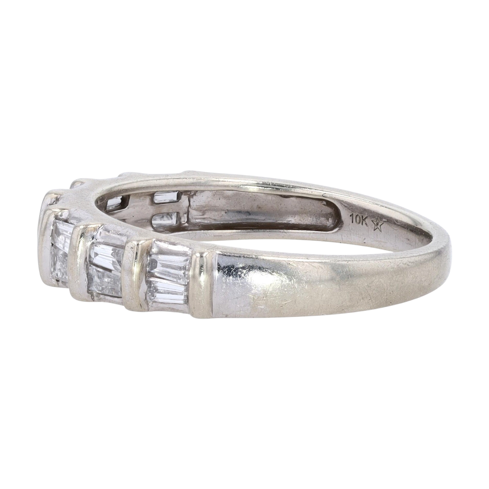 1/2 ctw 10K White Gold Diamond Band Ring