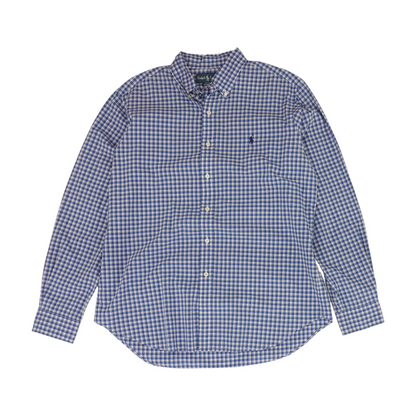 Blue Plaid Long Sleeve Button Down