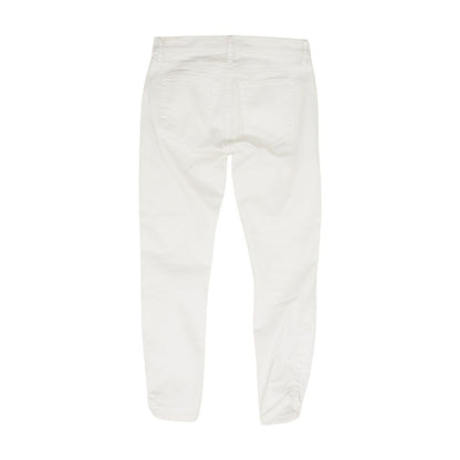 White Solid Low Rise Skinny Leg Jeans