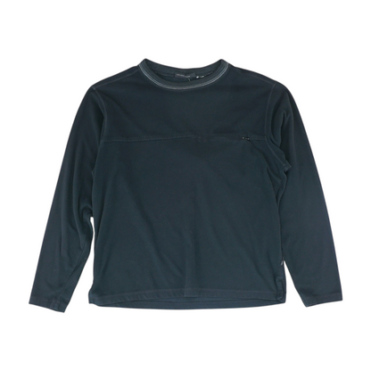Black Solid Sweatshirt Pullover