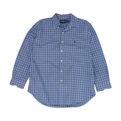Blue Plaid Long Sleeve Button Down