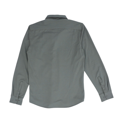 Brown Solid Long Sleeve Button Down