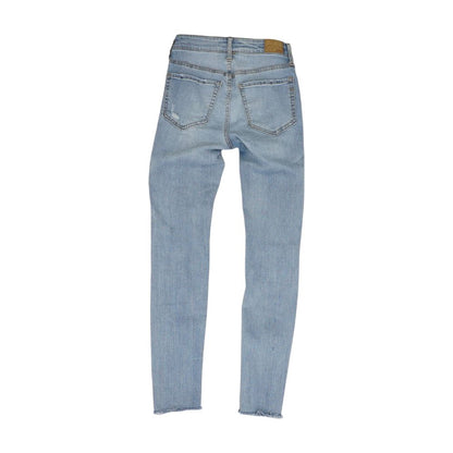 Blue Solid High Rise Skinny Leg Jeans