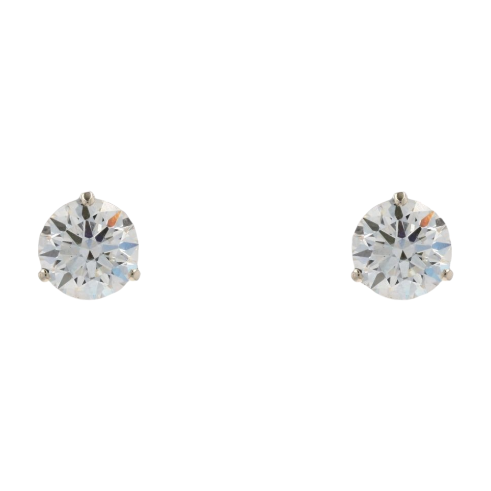 4 Ct 14K White Gold Lab Grown Diamond Martini Set Stud Earrings – Image 1