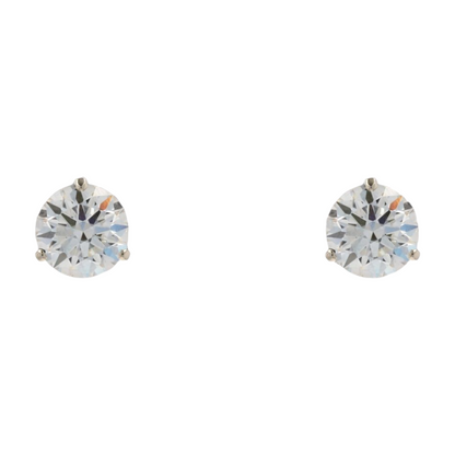 4 Ct 14K White Gold Lab Grown Diamond Martini Set Stud Earrings – Image 1
