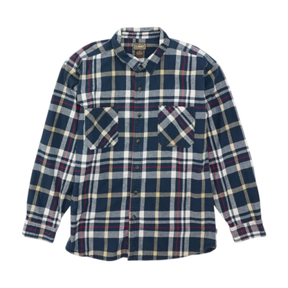 Navy Plaid Flannel Button Down