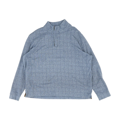 Blue Check 1/4 Zip Sweater