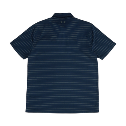 Navy Striped Short Sleeve Polo