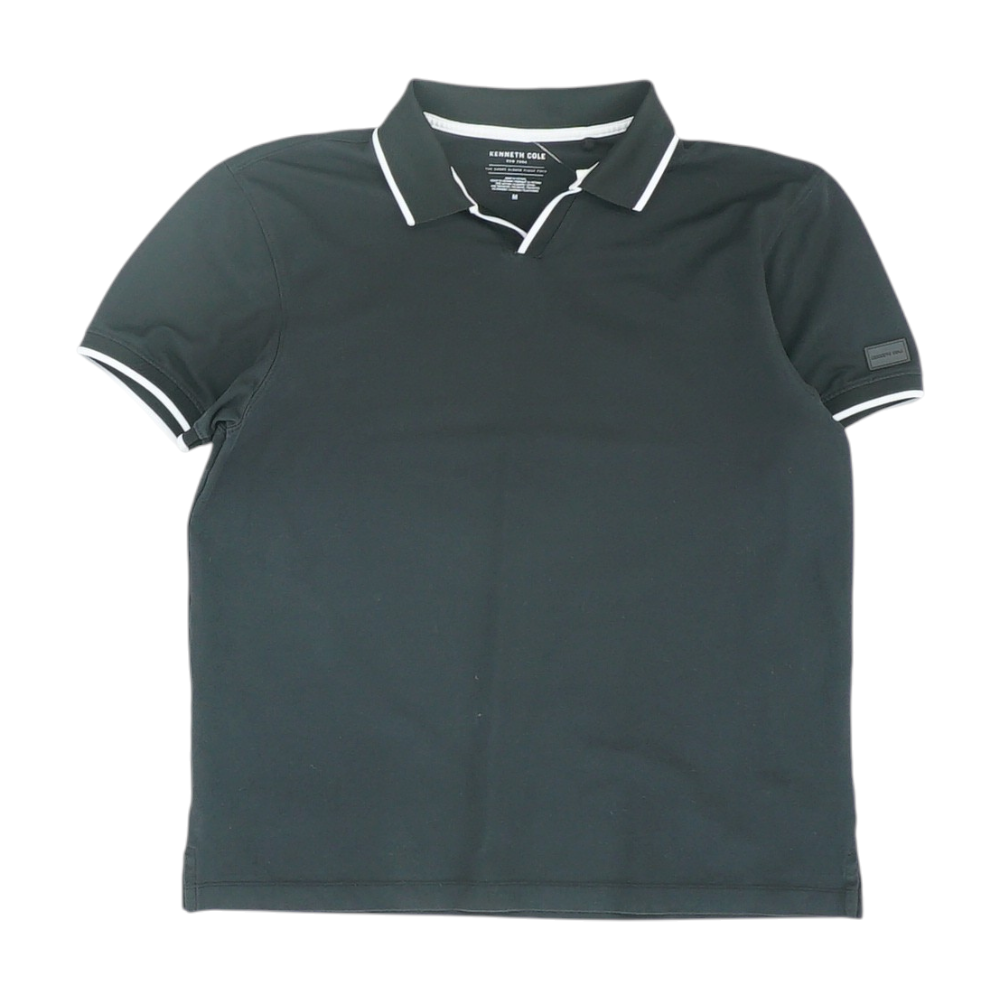 Black Solid Short Sleeve Polo