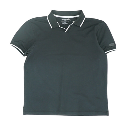 Black Solid Short Sleeve Polo