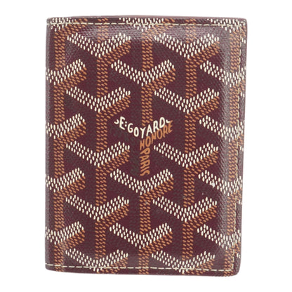 Burgundy Saint-Marc Card Wallet in Goyardine Canvas & Vauzelles Calfskin