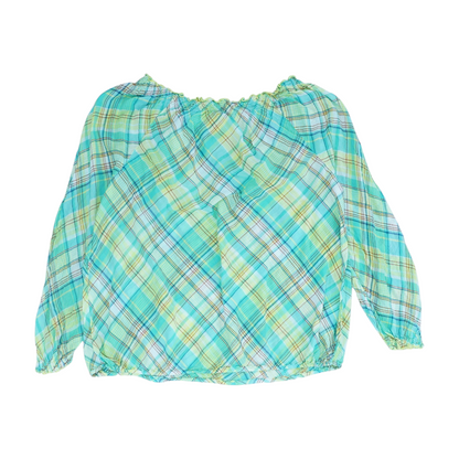 Green Plus Plaid Blouse