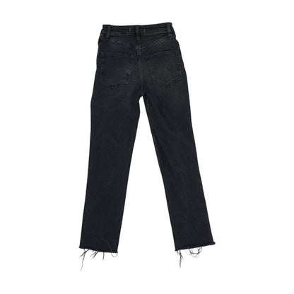 Black High Rise Straight Leg Jeans