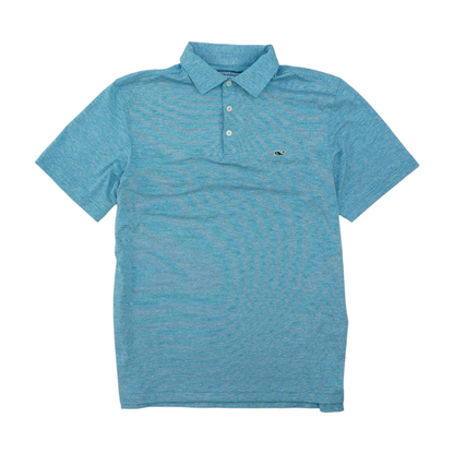 Blue Striped Short Sleeve Polo