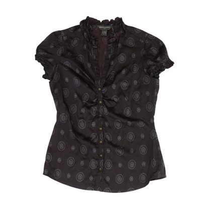 Black Print Button Down