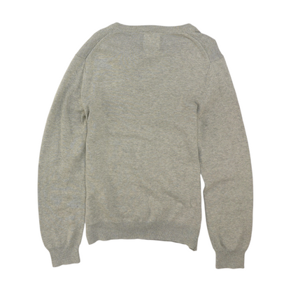 Gray Solid Pullover Sweater