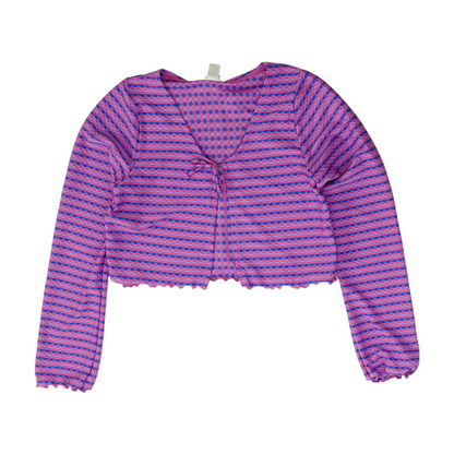 Pink Striped Cardigan Sweater