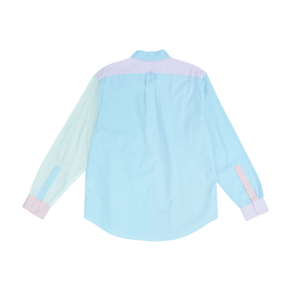 Multi Color Block Long Sleeve Button Down