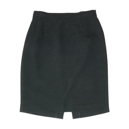 Black Solid Midi Skirt