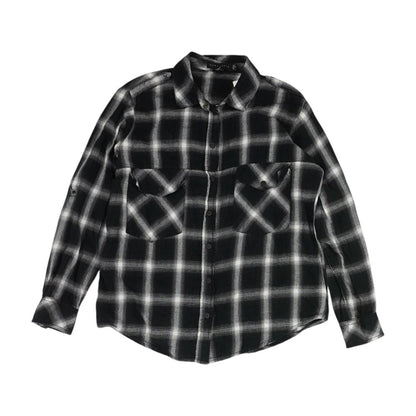 Black Check Button Down