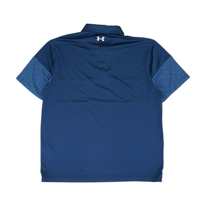 Blue Color Block Short Sleeve Polo