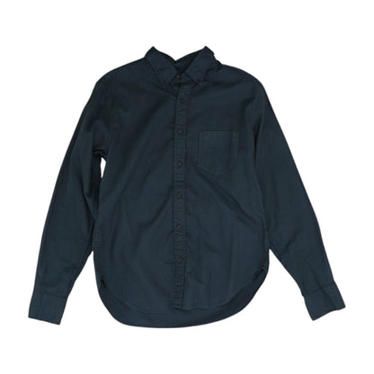 Black Solid Long Sleeve Button Down