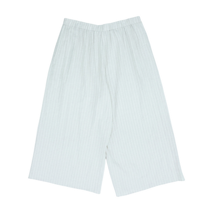 Beige Striped Wide Leg Pants