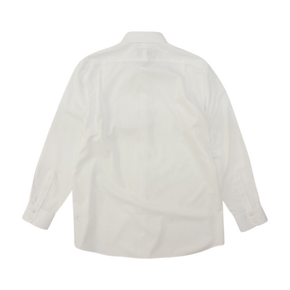 White Solid Long Sleeve Button Down