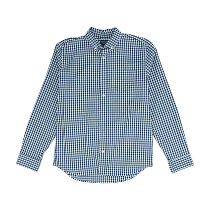 Navy Check Long Sleeve Button Down