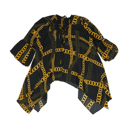 Black Graphic Blouse