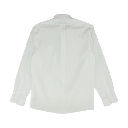White Solid Long Sleeve Button Down