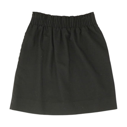 Black Solid Midi Skirt