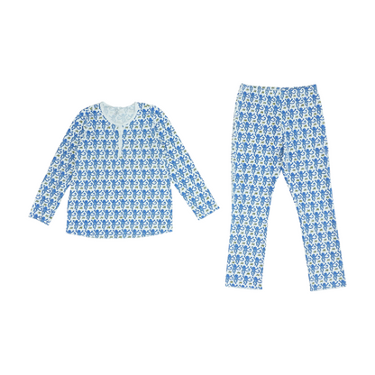 Blue Graphic Pajama Set