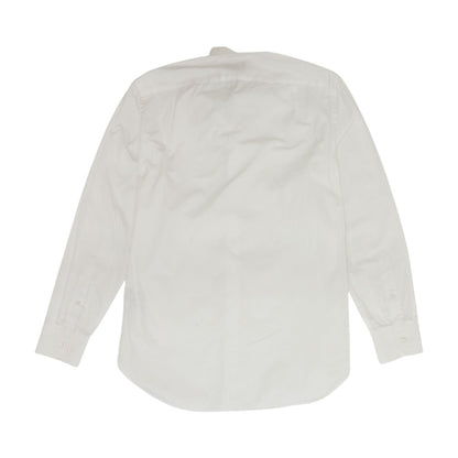 White Solid Long Sleeve Button Down