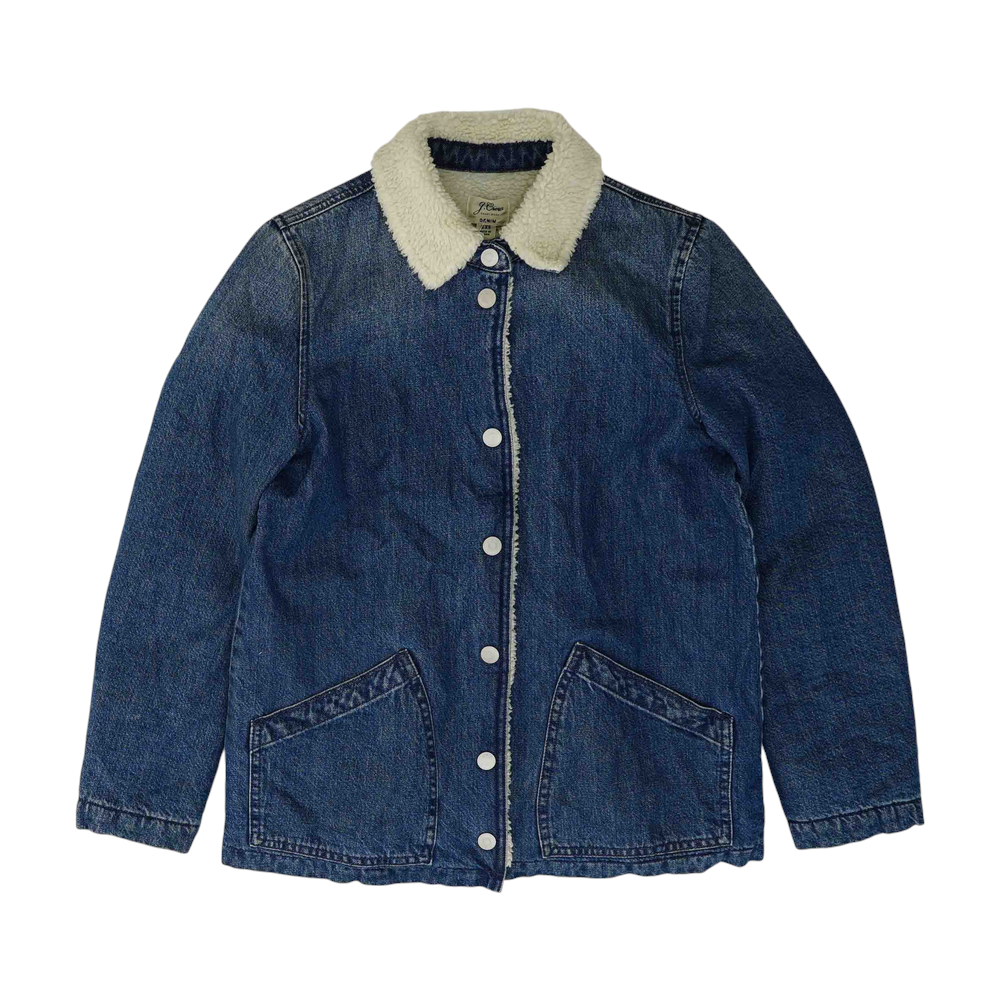 Blue Solid Denim Jacket