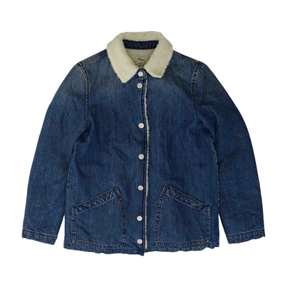 Blue Solid Denim Jacket