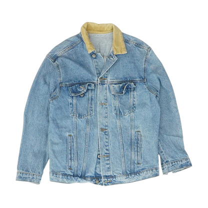 Blue Solid Denim Jacket