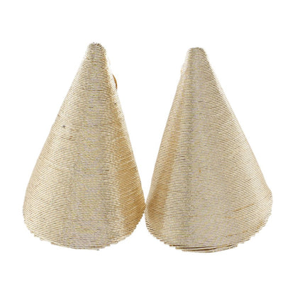 Gold Tone Large Cone Clip On Earrings